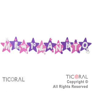 CARTEL ESTRELLA PRIMER A�O ROSA GOMA EVA x 1